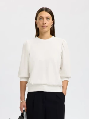 Selected Femme Naisten Pusero, SLFTENNY 3/4 SWEAT TOP NOOS Snow White