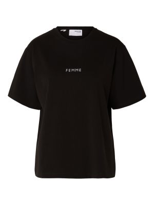 Selected Femme Naisten T-paita K- SLFLISA HANKIE SS O-NECK TEE Musta