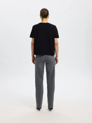 Selected Femme Naisten T-Paita, SLFESSENTIAL SS BOXY TEE NOOS Black