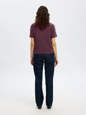 Selected Femme Naisten T-Paita, SLFESSENTIAL SS BOXY TEE NOOS Luumunpunainen