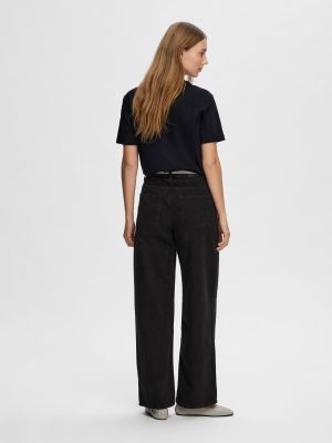 Selected Femme Naisten T-Paita, SLFESSENTIAL SS BOXY TEE NOOS Musta
