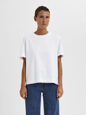 Selected Femme Naisten T-Paita, SLFESSENTIAL SS BOXY TEE NOOS Valkoinen