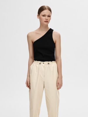 Selected Femme Naisten Toppi, SLFANNA ONE SHOULDER TOP Musta