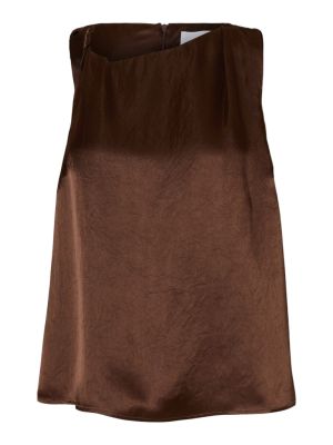 Selected Femme naisten toppi, SLFELINA SL TWIST TOP Tummanruskea