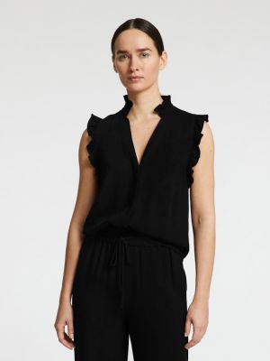Selected Femme naisten toppi, SLFVIVA SL RUFFLE TOP  Musta