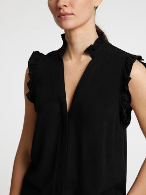 Selected Femme naisten toppi, SLFVIVA SL RUFFLE TOP  Musta