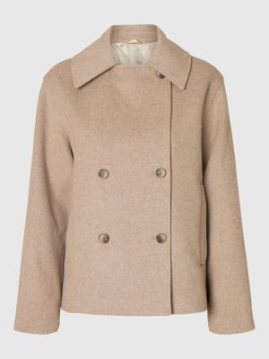 Selected Femme naisten villakangastakki, SLFALMA LANO JACKET Luonnonvalkoinen
