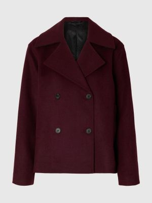 Selected Femme naisten villakangastakki, SLFALMA LANO JACKET Luumunpunainen