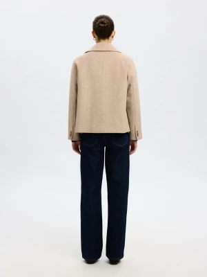 Selected Femme naisten villakangastakki, SLFALMA LANO JACKET Sandshell Melange