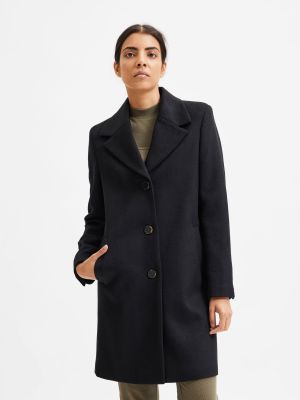 Selected Femme Naisten Villakangastakki, SLFNEW SASJA WOOL COAT NOOS (2nd hand) Musta