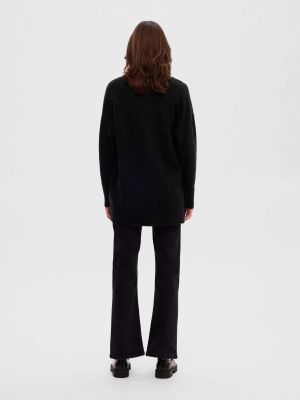 Selected Femme neuletakki, SLFMALINE LS KNIT LONG Musta