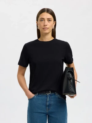 Selected Femme t-paita, SLFMYESSENTIAL SS O-NECK TEE Black