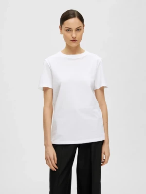 Selected Femme t-paita, SLFMYESSENTIAL SS O-NECK TEE Bright White