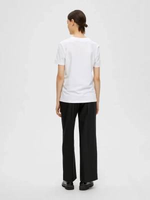 Selected Femme t-paita, SLFMYESSENTIAL SS O-NECK TEE Bright White