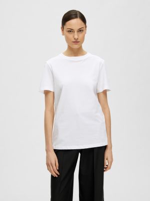 Selected Femme t-paita, SLFMYESSENTIAL SS O-NECK TEE Valkoinen