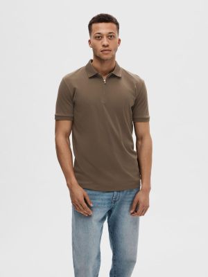 Selected Homme Fave Zip Polo Keskiruskea