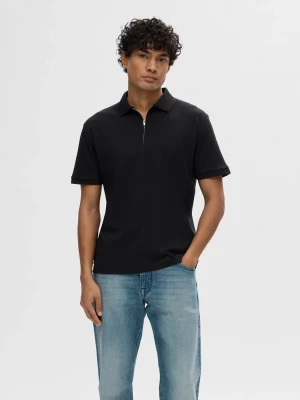 Selected Homme Fave Zip Polo Musta