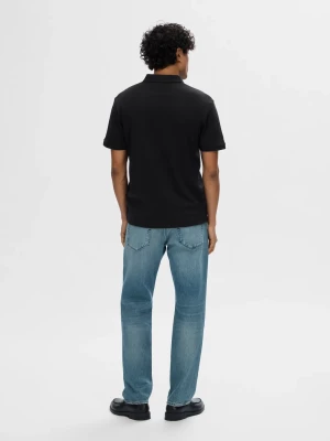 Selected Homme Fave Zip Polo Musta