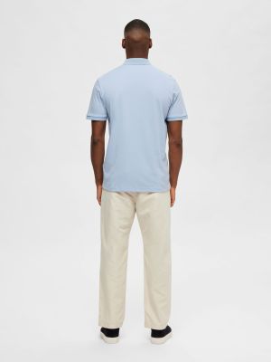 Selected Homme Fave Zip Polo Vaaleansininen