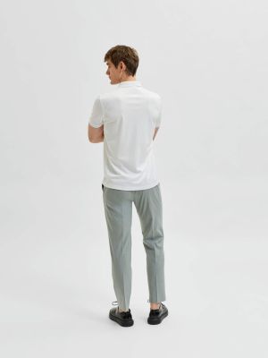 Selected Homme Fave Zip Polo Valkoinen