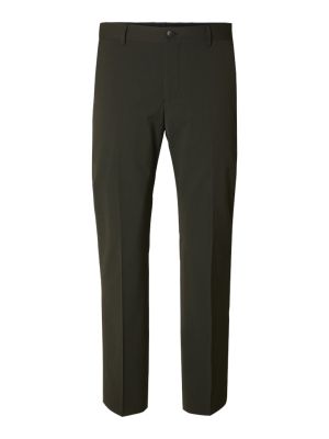 Selected Homme Miesten Housut, LIAM TRS FLEX NOS Tummanvihreä