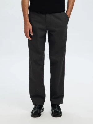 Selected housut, MILES BRUSHED PANTS Harmaa Kuosi