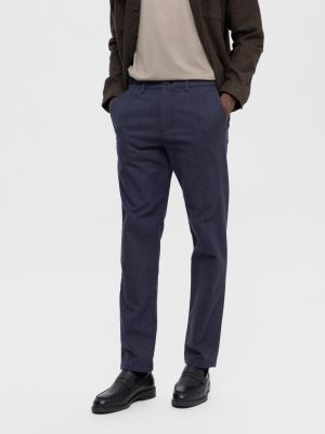 Selected housut, MILES BRUSHED PANTS Sininen Kuosi