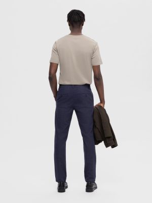 Selected housut, MILES BRUSHED PANTS Sininen Kuosi