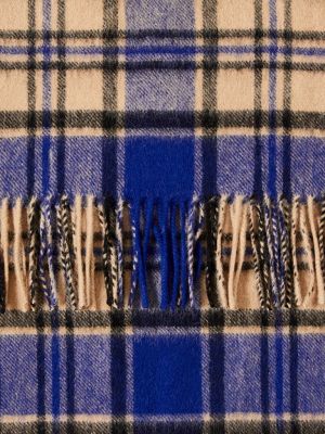 Selected huivi, TOPE WOOL CEHCK SCARF Sininen