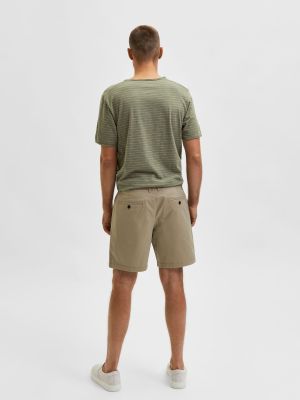 Selected Miesten Chino Shortsit COMFORT-HOMME FLEX SHORTS Vaalea Beige