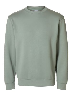 Selected miesten college, MANUEL SOFT CREW NECK Armeijanvihreä