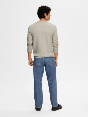 Selected miesten college, MANUEL SOFT CREW NECK Beige
