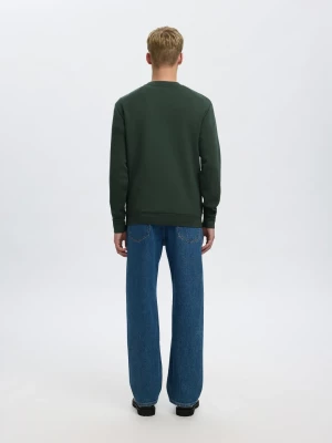 Selected miesten college, MANUEL SOFT CREW NECK Deep Forest