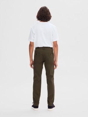Selected, Miesten Housut, NEW MILES FLEX CHINO NOS Armeijanvihreä