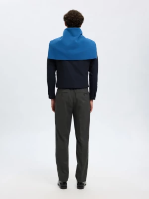 Selected miesten housut, REG TAPRED LEROY PLEAT Dark Grey Melange