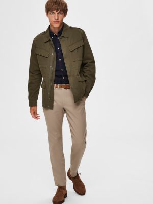 Selected Miesten Housut, Slim Miles Flex NOS Beige