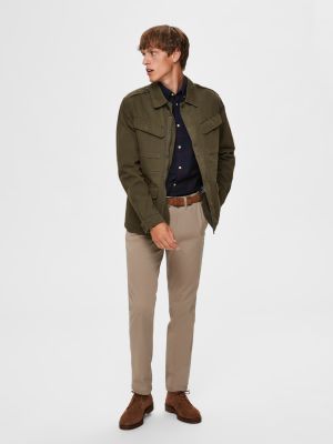 Selected Miesten Housut, Slim Miles Flex NOS Beige