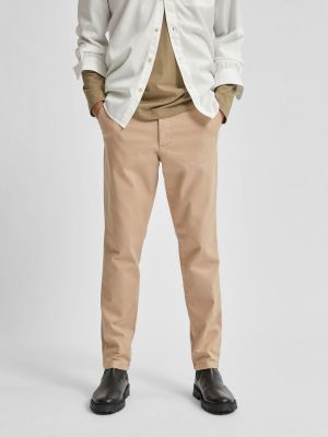 Selected, Miesten Housut, SLim Miles Linen Pants  Beige