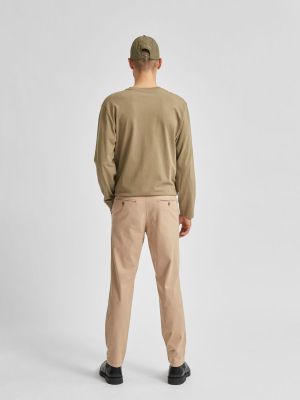 Selected, Miesten Housut, SLim Miles Linen Pants  Beige