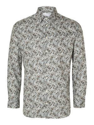 Selected Miesten Kauluspaita Ethan Aop Shirt Nos  Valkopohjainen Kuosi