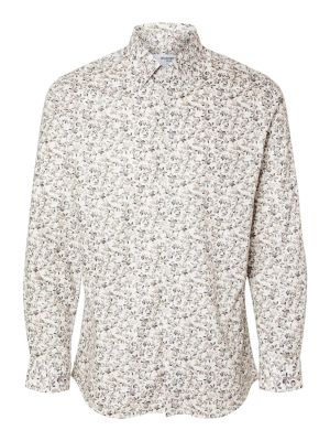 Selected Miesten Kauluspaita, ETHAN AOP SHIRT NOS Valkopohjainen Kuosi