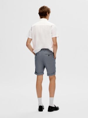 Selected Miesten Kauluspaita, NEW LINEN SHIRT SS NOS Valkoinen