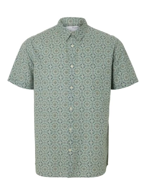 Selected Miesten Kauluspaita NEW LINEN SHIRT Vihreä