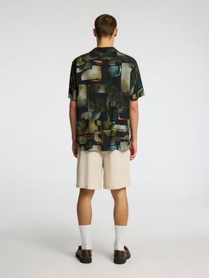 Selected miesten kauluspaita, RELAX VERO SHIRT AOP Vihreä Kuosi