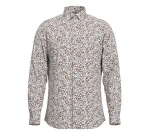 Selected Miesten Kauluspaita, SLIM PERFORMANCE AOP SHIRT Valkoinen