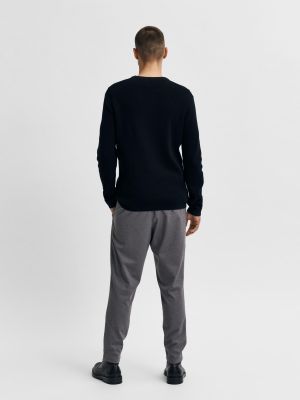 Selected Miesten Neule, Rock LS Knit NOS Musta