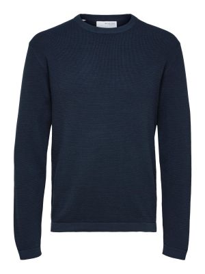 Selected Miesten Neule, Rock LS Knit NOS Tummansininen