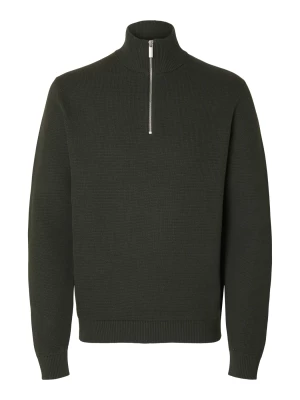 Selected Miesten Neulepusero, DANE LS KNIT STRUCTURE HALF ZIP Vihreä