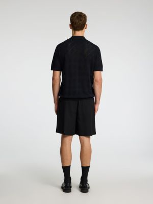 Selected miesten paita, ARCO SS KNIT STRUCTURE POLO Musta