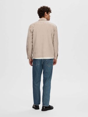 Selected miesten paita, K PEDER CORDUROY OVERSHIRT Beige